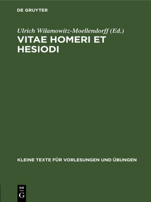 cover image of Vitae Homeri et Hesiodi